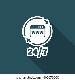 Full internet services 24/7 - Vector web icon