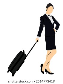 full isolated business women on white