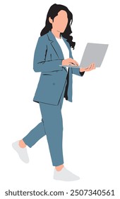 full isolated businesswomen vector illustration  