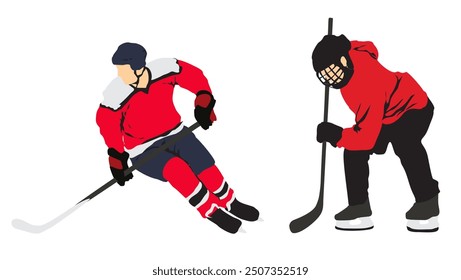 full isolated ice hockey player vector 