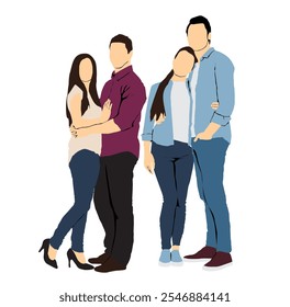 full isolated people vector illustration
