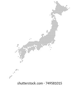 Full Japav Dotted Map. Vector Eps10