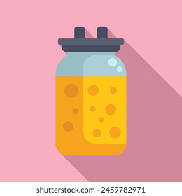 Full jar after liposuction icon flat vector. Collagen injection. Skinny adipose
