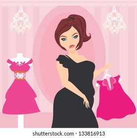Full lady chooses dresses