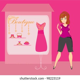 Full lady chooses dresses