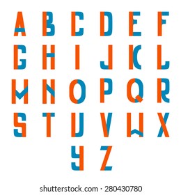 Full latin alphabet, two colored, clean and simple.
