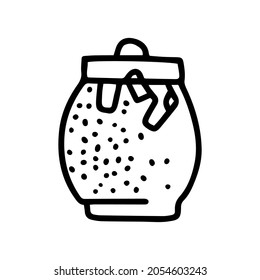 full laundry basket line vector doodle simple icon
