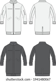 Full length bomber jacket templates