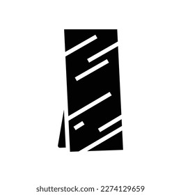 full length mirror bedroom interior glyph icon vector. full length mirror bedroom interior sign. isolated symbol illustration