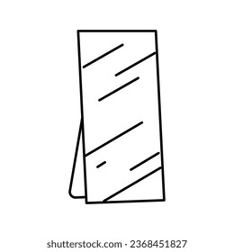 full length mirror bedroom interior line icon vector. full length mirror bedroom interior sign. isolated contour symbol black illustration