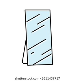full length mirror bedroom interior color icon vector. full length mirror bedroom interior sign. isolated symbol illustration