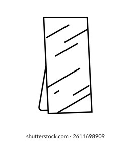 full length mirror bedroom interior line icon vector. full length mirror bedroom interior sign. isolated contour symbol black illustration