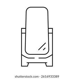 full length mirror bedroom interior line icon vector. full length mirror bedroom interior sign. isolated contour symbol black illustration