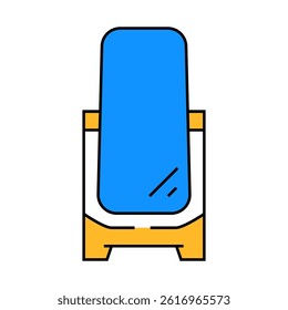 full length mirror bedroom interior line icon vector. full length mirror bedroom interior sign. isolated symbol illustration