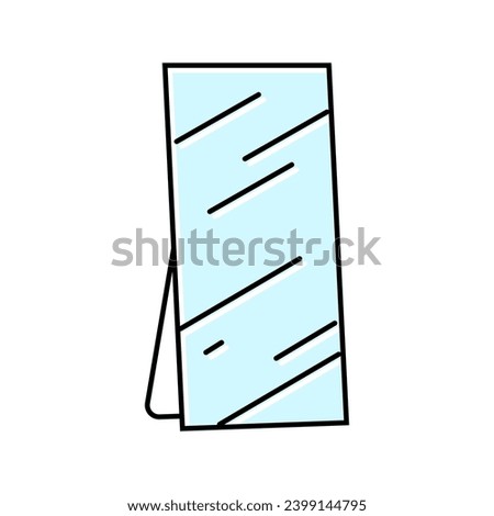 full length mirror bedroom interior color icon vector. full length mirror bedroom interior sign. isolated symbol illustration
