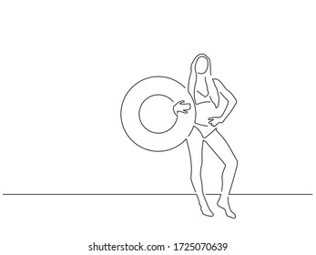 Full length people isolated line drawing, vector illustration design.