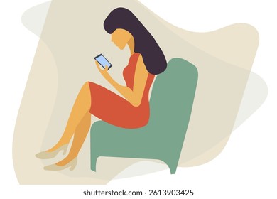 full length, people, portrait, mock up, adult, holding, isolated, young, woman, success, phone, girl, Thai, telephone, cheerful, using, female, communication, smile, happy, smartphone, fashion mobile