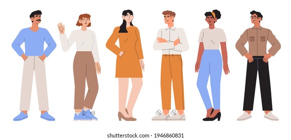 Full Length Portrait Diverse Business People Stock Vector (Royalty Free ...