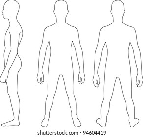 Male Body Standing Anatomical Figure Vector Stock Vector (Royalty Free ...