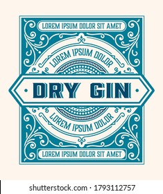 Full Liquor Label Design with Front and Back Sides. Vector Layered