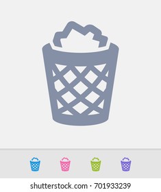 Full Litter Bin - Granite Icons. A professional, pixel-perfect icon designed on a 32x32 pixel grid and redesigned on a 16x16 pixel grid for very small sizes.