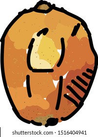 Full loquat, illustration, vector on white background.