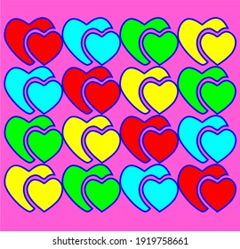 Full love and colour abstract flat.