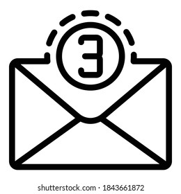 Full mail inbox icon. Outline full mail inbox vector icon for web design isolated on white background