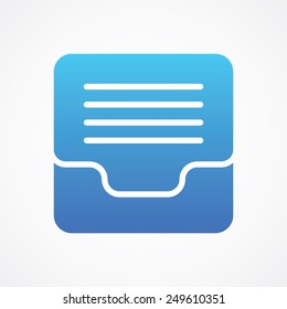 Full mailbox icon in flat style