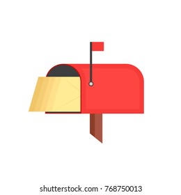 icono de buzón completo. Ilustración del vector aislada en fondo blanco