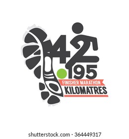 Full Marathon Finisher Design Vector Illustration