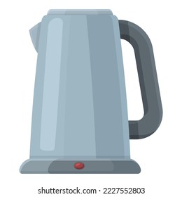 Full metal kettle icon cartoon vector. Water glass. Style item