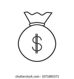 Full Money Bag.Finance . Outline. Vector Flat Icon or Button