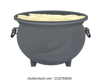 Full money pot. vector illustration