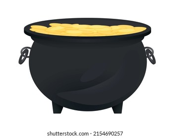 Full money pot. vector illustration