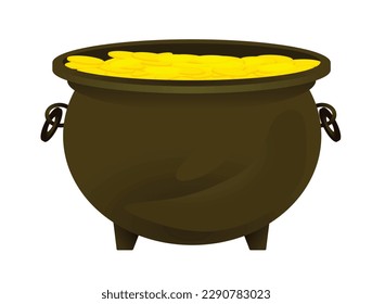 Full money pot. vector illustration