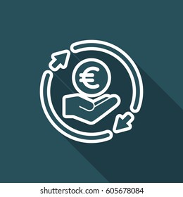 Full money services - exchange or transfer - Vector web icon