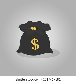 Full moneybag icon. Money sign bag illustration