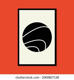 Full moon abstract contemporary aesthetic posters, wall art decor, mid century modern minimalist print, organic shapes, Background, Modern art vector Illustration brush painting geometric.