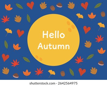 Full Moon and Autumn Foliage Night Sky Scene