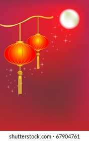 Full moon background for traditions of Chinese Mid Autumn Festival or Lantern Festival