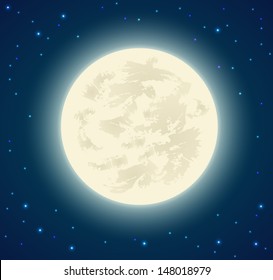 Full moon background - vector illustration.