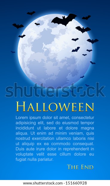 Full\
moon with bats on Halloween night document\
template