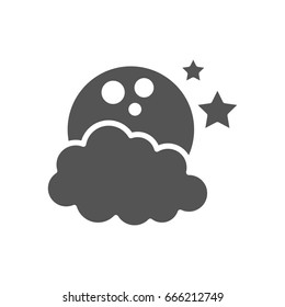 Full moon behind the clouds