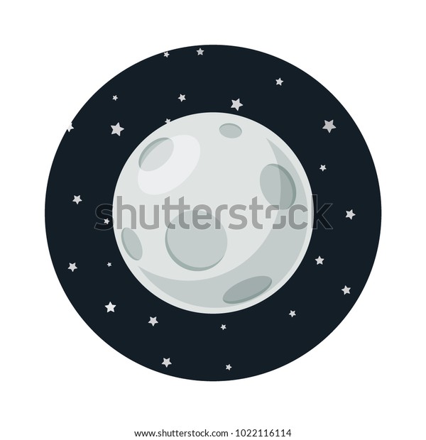 full\
moon cartoon on star background vector\
illustration