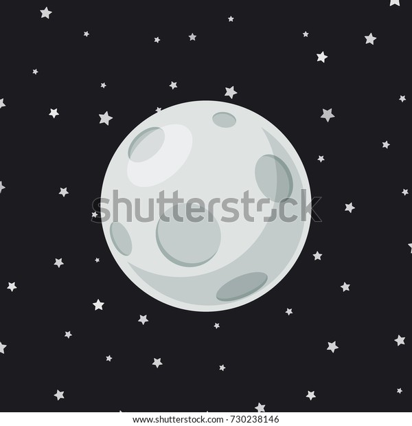 full
moon cartoon on star background vector
illustration