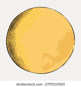 Full moon circle illustration, isolated vector element.