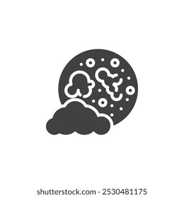 Full moon and cloud vector icon. filled flat sign for mobile concept and web design. Full Moon glyph icon. Night symbol, logo illustration. Vector graphics