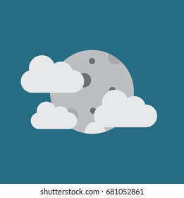 full moon. Clouds