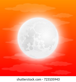 Full moon in the clouds